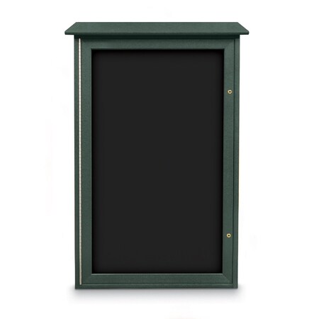 United Visual Products Indoor Enclosed Combo Board, 72"x36", White Frame/Black & Ultramarine UVCB7236W-BLACK-ULTMAR